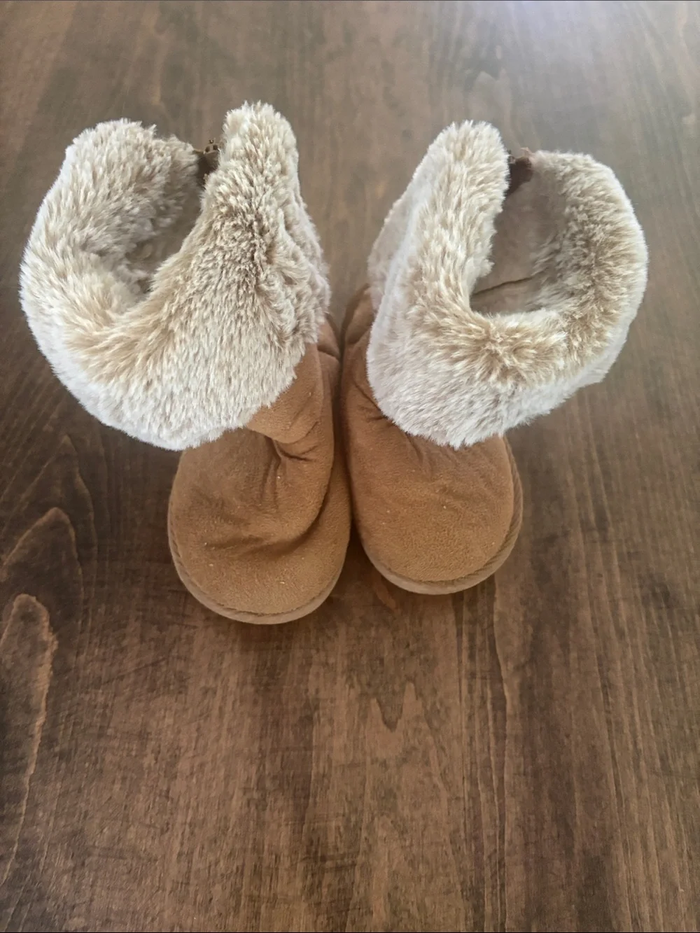 Kids Faux Fur Lined Booties - Tan
